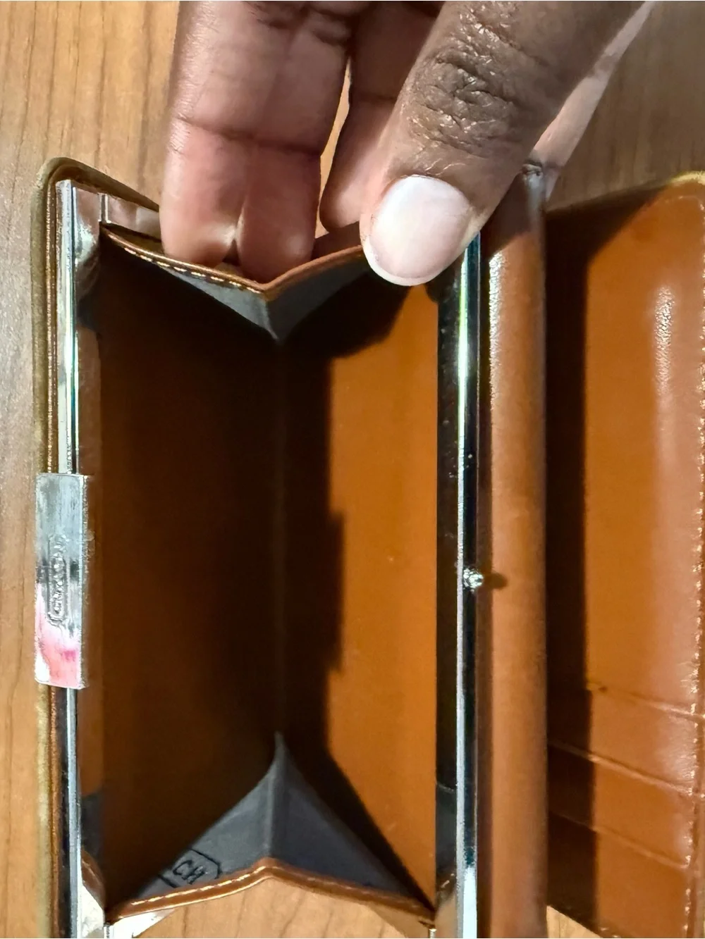 Coach Brown Smooth Leather Trifold Wallet